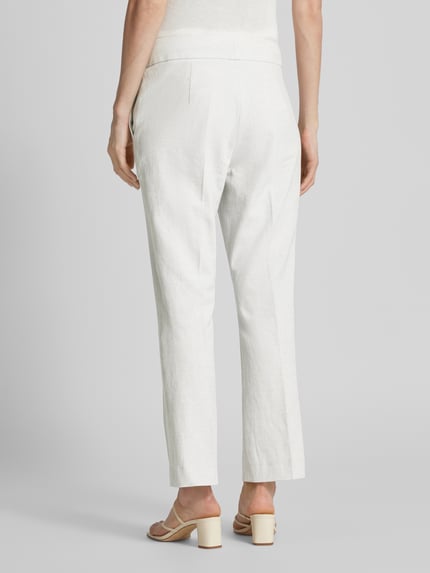 SEDUCTIVE Slim Fit Leinenhose mit Bügelfalten Modell 'INEZ' Hellgrau 5