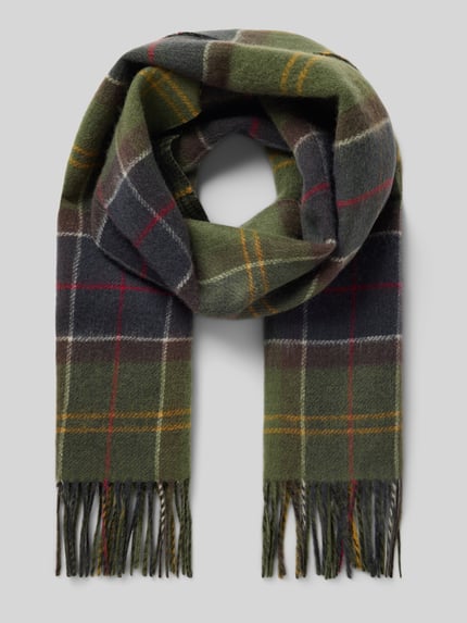 Barbour Schal mit Fransenabschluss Oliv 1
