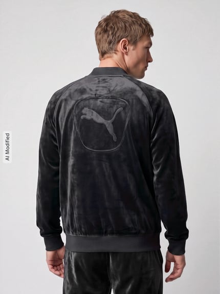 PUMA Performance Regular Fit Sweatjacke in Samt-Optik Black 5