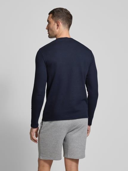 BOSS Longsleeve mit Label-Stitching Marine 5