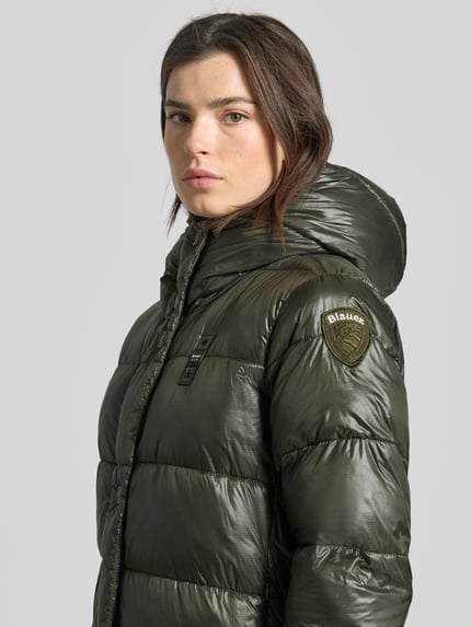 Blauer USA Regular Fit Steppmantel mit Label-Detail Modell 'BELLEVUE' Dunkelgruen 3