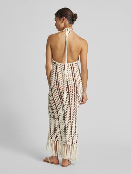 LeGer Strickkleid mit Lochmuster Offwhite 5