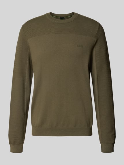 BOSS Green Regular Fit Pullover mit Logo-Schriftzug Oliv 2