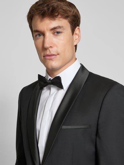 HUGO Marynarka o kroju slim fit z mieszanki żywej wełny Czarny 3