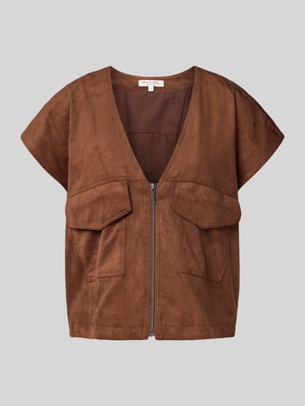 Christian Berg Woman Gilet in leerlook Donkerbruin - 2