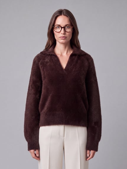 Jake*s Collection Regular Fit Pullover mit Baumwoll-Anteil Schoko 4