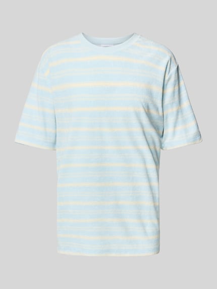 Lindbergh T-shirt o kroju oversized z okrągłym dekoltem Jasnoniebieski 2