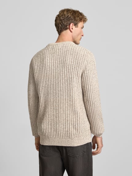 JACK & JONES Regular Fit Strickpullover aus Baumwoll-Mix Modell 'AXON' Beige 5