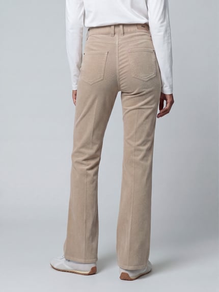 ANGELS Regular Fit Cordhose mit Label-Patch Modell 'Lara' Beige 5