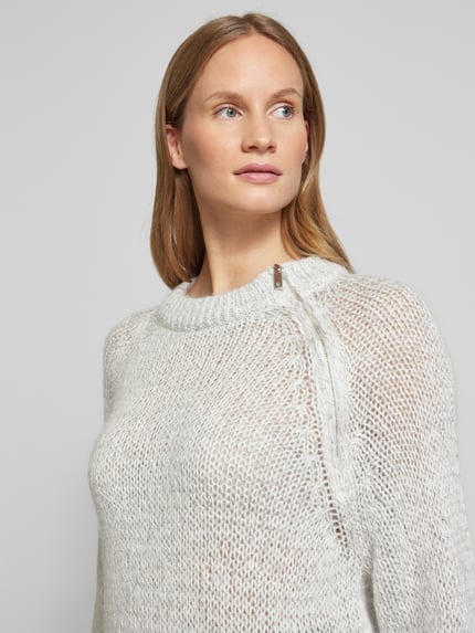 MAX&Co. Sweter z dzianiny z okrągłym dekoltem model ‘PARIDE’ Jasnoszary 3