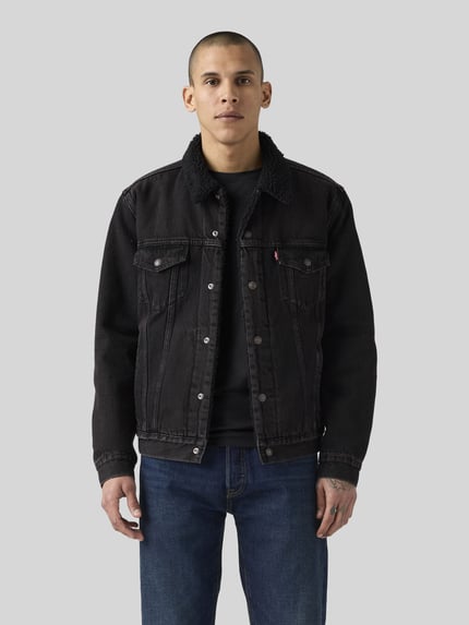 Levi's® Regular Fit Jeansjacke aus reiner Baumwolle BLACK 3