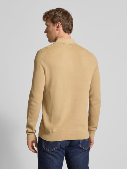 Christian Berg Men Koszulka polo o kroju slim fit z listwą guzikową Piaskowy 5