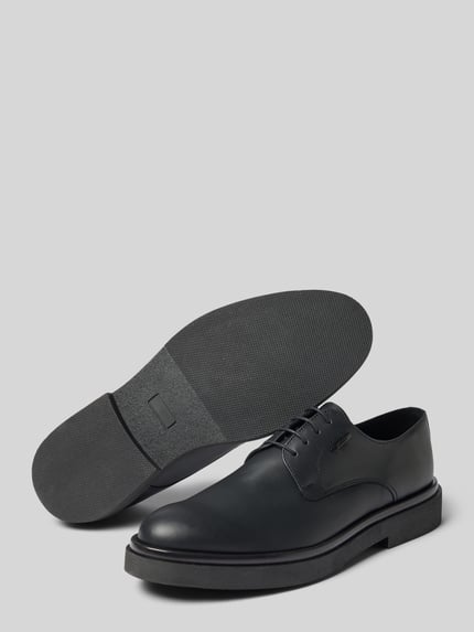 Produktfoto, Schnürschuhe aus echtem Leder Modell 'Sean' von Antony Morato in Schwarz, abgerundete Passform, Logo-Detail, Absatzhöhe 4 cm, Schafthöhe 7 cm, Szerokość w rozmiarze 44: 11 cm