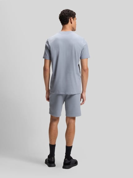 BOSS Green męski t-shirt o kroju regular fit z mieszanki bawełny Szaroniebieski 5