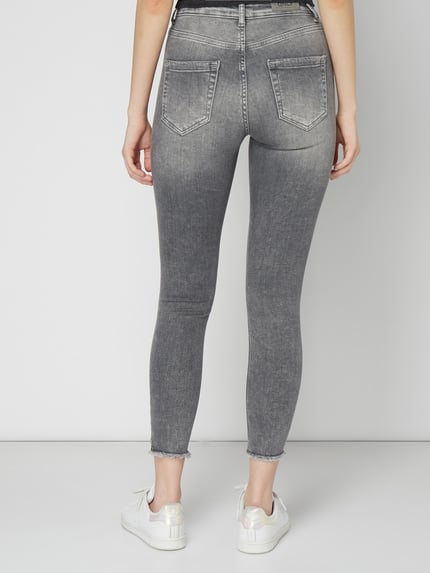 ONLY Skinny fit jeans met labelpatch Middengrijs gemêleerd - 6
