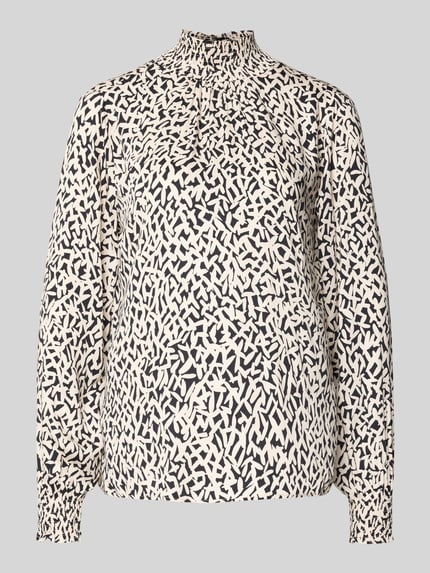 Milano Italy Regular Fit Bluse mit Stehkragen Offwhite 2