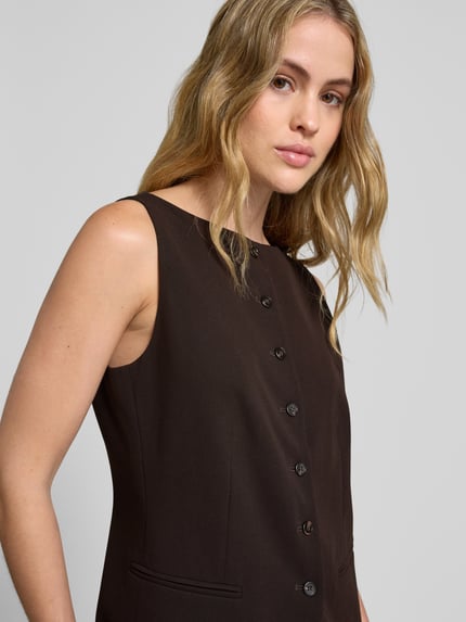 Style Icon Collection Ärmellose Weste mit Knopfleiste - curated by Anouk Yve Dunkelbraun 3