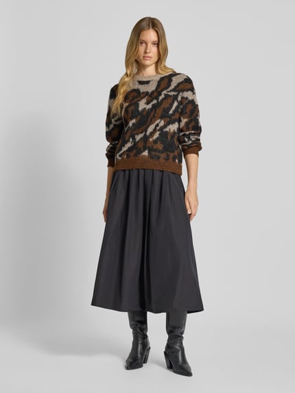 VILA Oversized Strickpullover mit Woll-Anteil Modell 'LOMA' Dunkelbraun 1