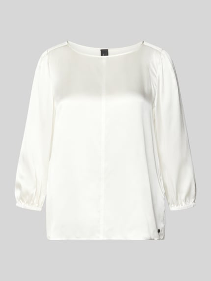 Produktfoto, Blusenshirt aus zijde met 3/4-mouw van Marc Cain in zuiver zijde, regular fit, ronde hals, ruglengte maat 36: 60 cm, mouwlengte maat 36: 49 cm