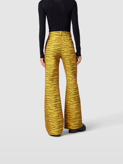 Victoria Beckham Stoffen broek met dierenprint Geel gemêleerd - 5