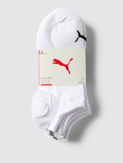 PUMA Sneakersokken in effen design in een set van 6 stuks Wit - 3