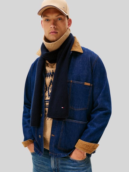 Tommy Hilfiger Schal mit Logo-Detail aus Kaschmir Marine 1