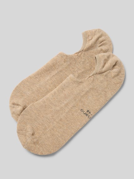 Productfoto, Socken mit geripptem Abschluss im 2er-Pack van camano, beige kleur, katoenmix met stretch, geribbelde boorden, labelprint