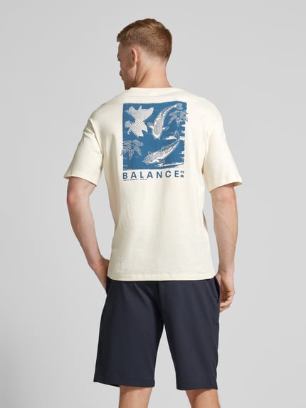 Selected T-Shirt mit Statement-Print Modell 'LOOSE-BALANCE' Offwhite 5