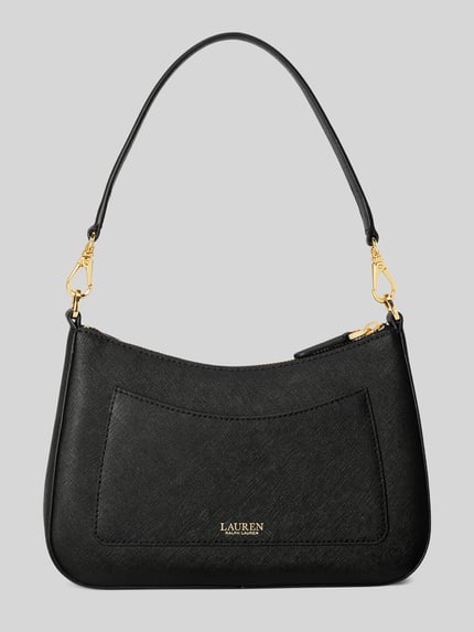 Lauren Ralph Lauren torba na ramię z naturalnej skóry Czarny 6
