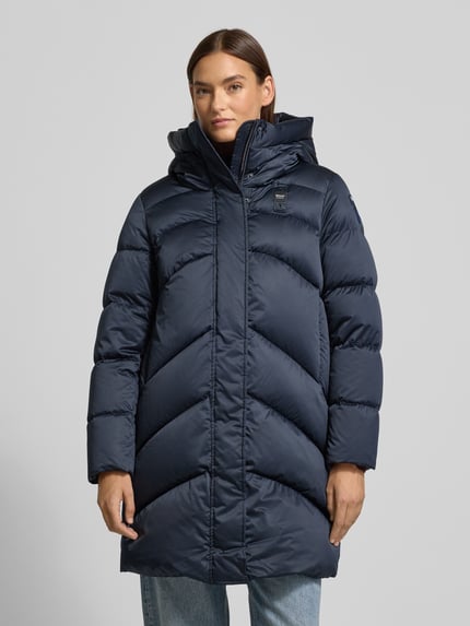 Blauer USA Gewatteerde lange jas met capuchon, model 'OPERA' Donkerblauw - 4
