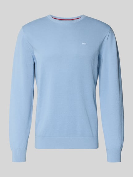 Produktfoto, Sweatshirt mit Rundhalsausschnitt und Logo-Stitching von Levi's®, jasnoniebieski bawełniany mix, prosty krój, ściągacze
