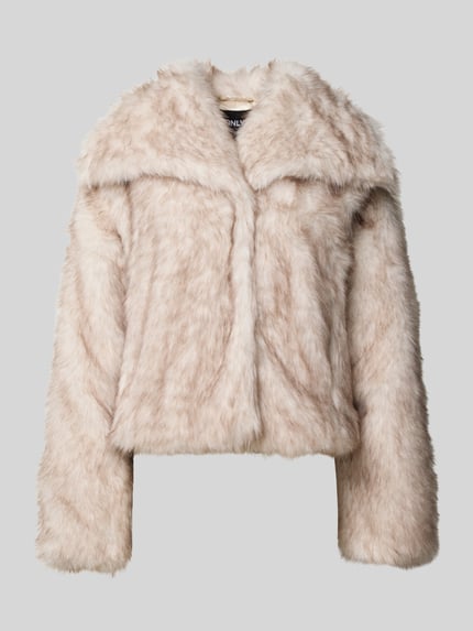 ONLY Relaxed fit jack van imitatiebont met haakjessluiting, model 'DAWN LIFE' Ecru - 2