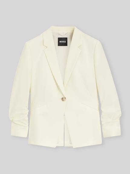 BOSS Slim Fit Blazer mit gerafften Ärmeln Modell 'Jia16' Hellgelb 2