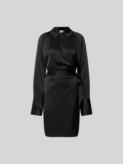 Filippa K Knie-lange jurk met tailleriem Zwart - 2