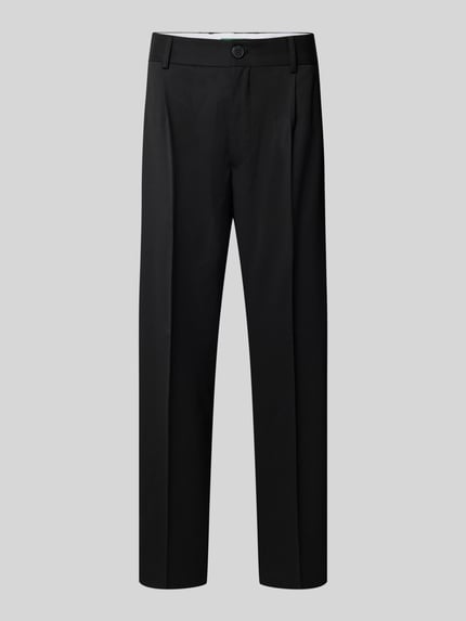 Straight Leg Stoffhose mit Bundfalten Modell 'FELL' Shop The Look MANNEQUINE