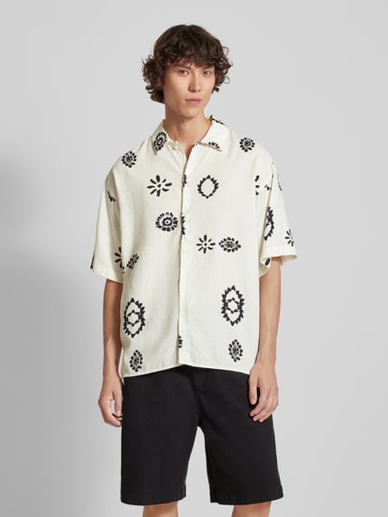 JACK & JONES Regular Fit Freizeithemd aus Leinen-Viskose-Mix Modell 'NOTO' Ecru 4