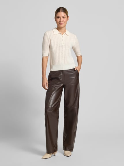 Christian Berg Woman Slim Fit Poloshirt aus reinem Kaschmir Offwhite 1