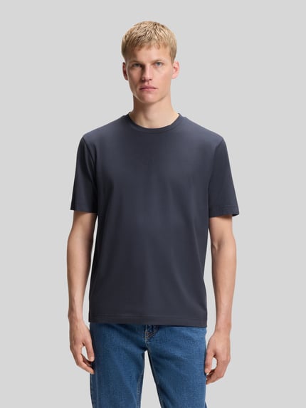 BOSS Orange t-shirt o kroju relaxed fit z czystej bawełny model 'TCHUP' Granatowy 4