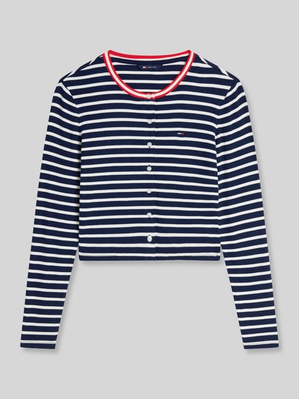 Tommy Jeans slim fit cardigan van viscosemix Donkerblauw - 2