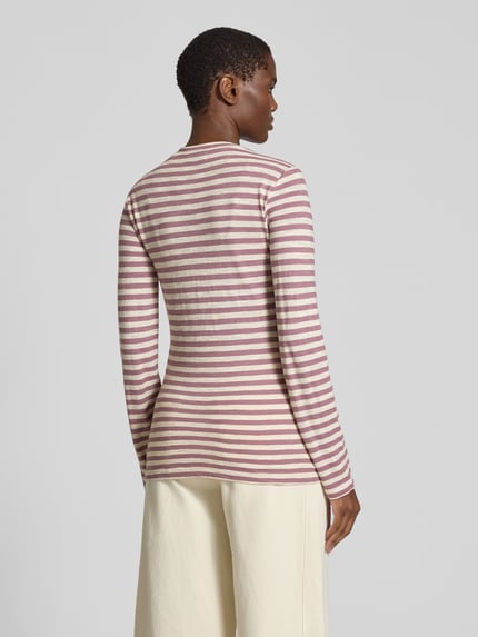 Marc O'Polo Langarmshirt mit abgerundetem Saumabschluss Mauve 5