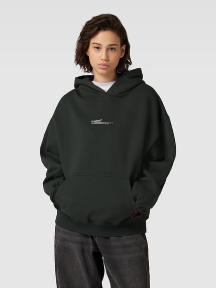 PEGADOR Oversized hoodie met kangoeroezak, model 'NAVISK' Olijfgroen - 4