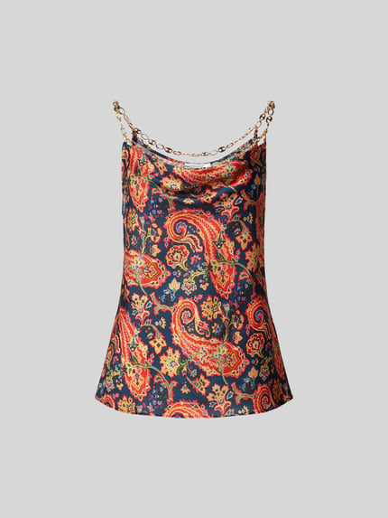 Rabanne Top met bandjes met paisleymotief Blauw - 2