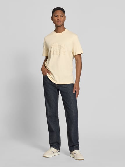Lacoste Regular Fit T-Shirt aus reiner Baumwolle Beige 1