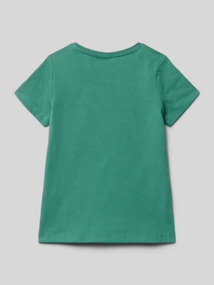 Productfoto, Regular Fit T-shirt uit puur katoen van s.Oliver RED LABEL, look: effen, kinderartikel, kleur groen, zachte textuur.