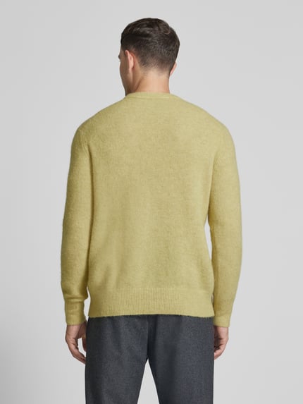 Jake*s Studio Men Sweter z dzianiny z okrągłym dekoltem Limonkowy 5
