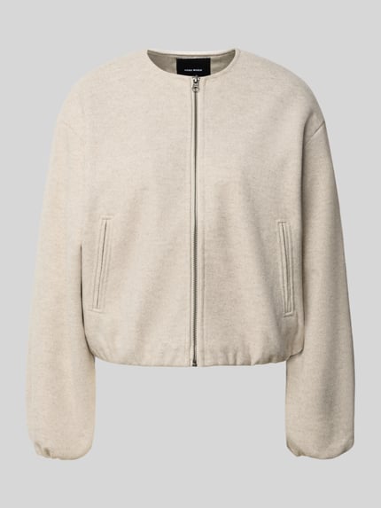 VERO MODA Regular Fit Bomberjacke in Filz-Optik Modell 'CHLOE' Sand Melange 2