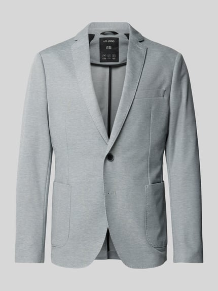 s.Oliver BLACK LABEL Slim fit colbert in tweekleurige piqué-jersey, model 's.O JOGG' Lichtgrijs - 2