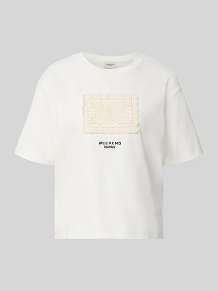 Productfoto, wit boxy fit t-shirt van zuiver katoen model 'SALA' van Weekend Max Mara, Dames t-shirt