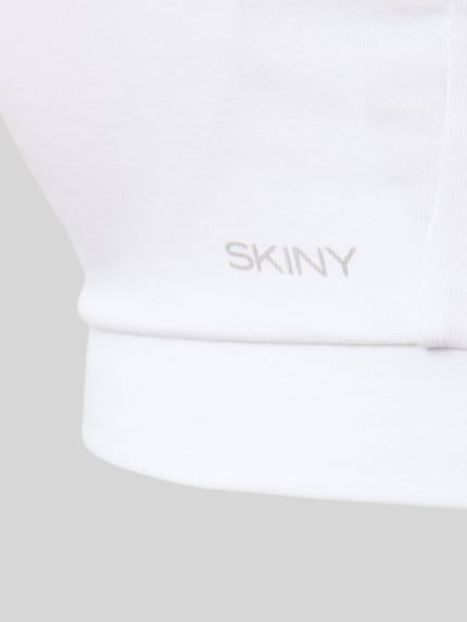 Productfoto, witte bh met logoprint, haakjessluiting, verstelbare schouderbandjes, spaghettibandjes, BH met Logo-Print van SKINY