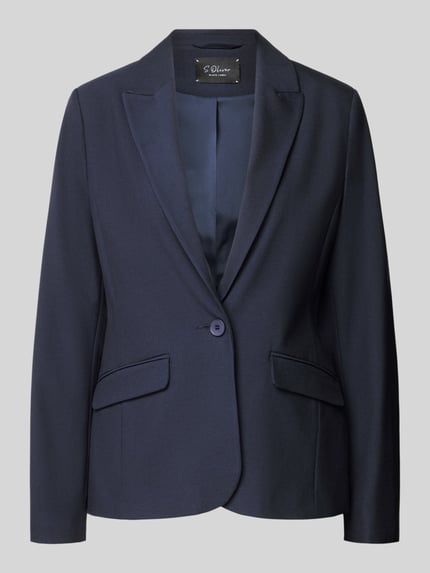 s.Oliver BLACK LABEL Regular Fit Blazer mit Viskose-Anteil Marine 2